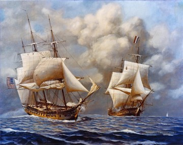 USS Constellation Vs Insurgente Batailles navale Peinture à l'huile